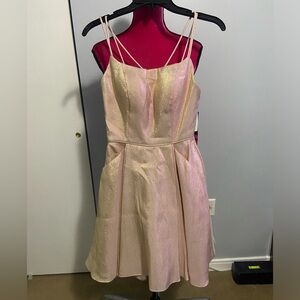 Blondie nites light pink sparkle dress 0 NWT